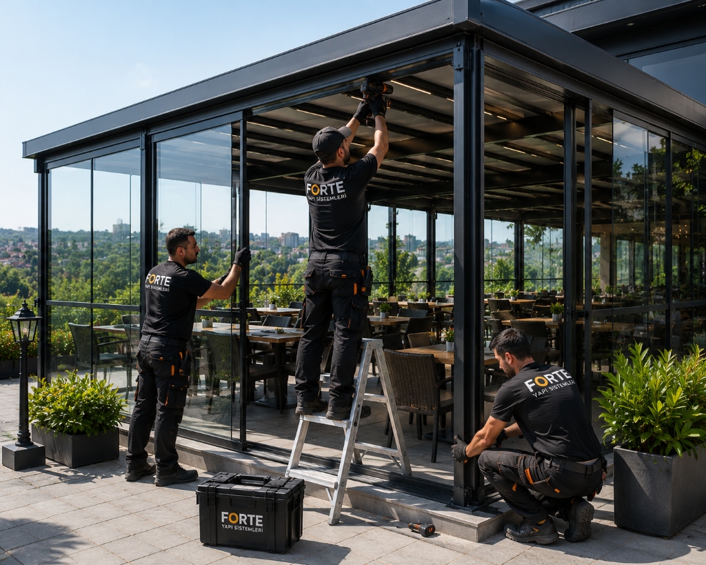 Ortaköy Kafe Açılır Kapanır Pergola Montajı